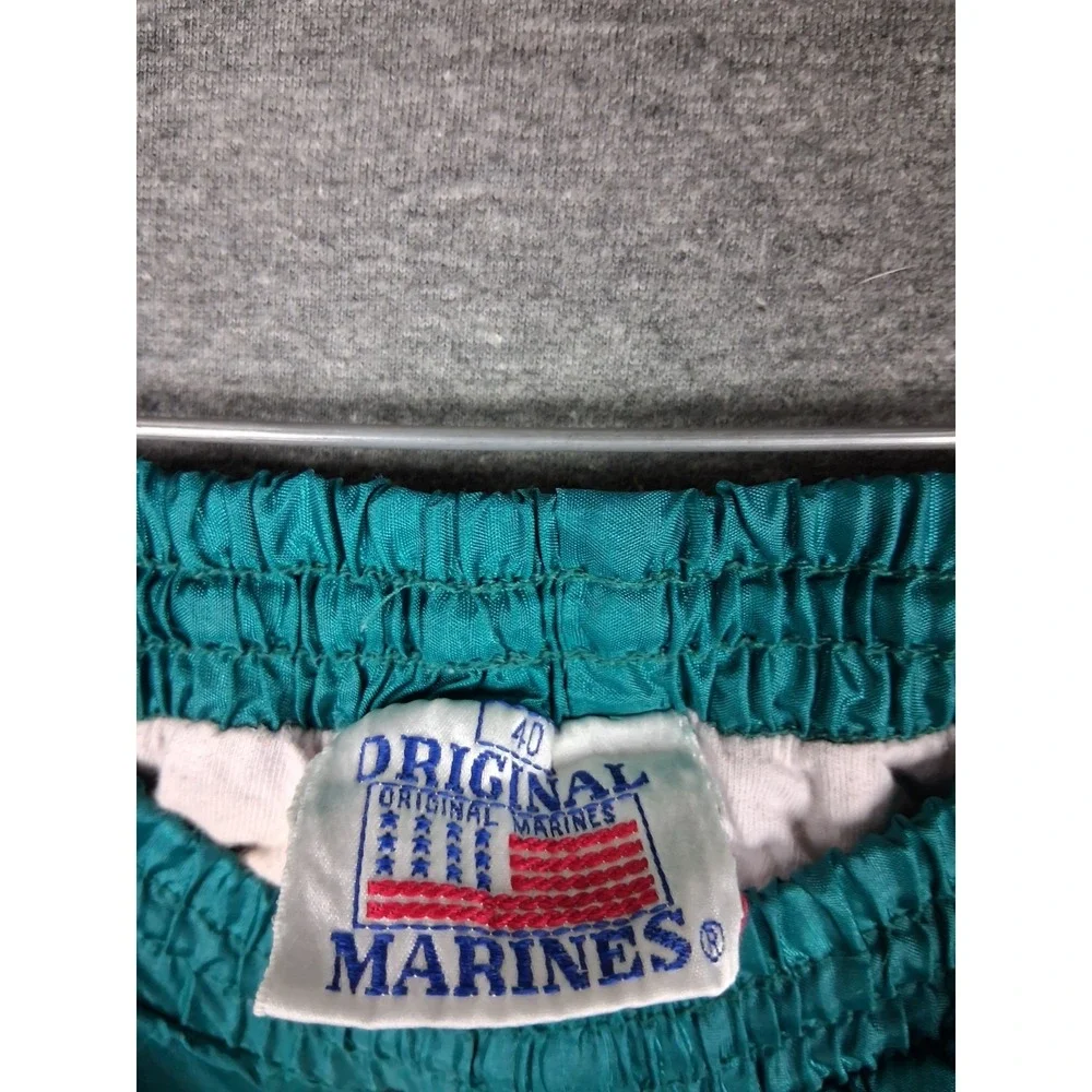 VTG Original Marines Small Green Retro Rave 80s Jogging Track Pants Streetwear